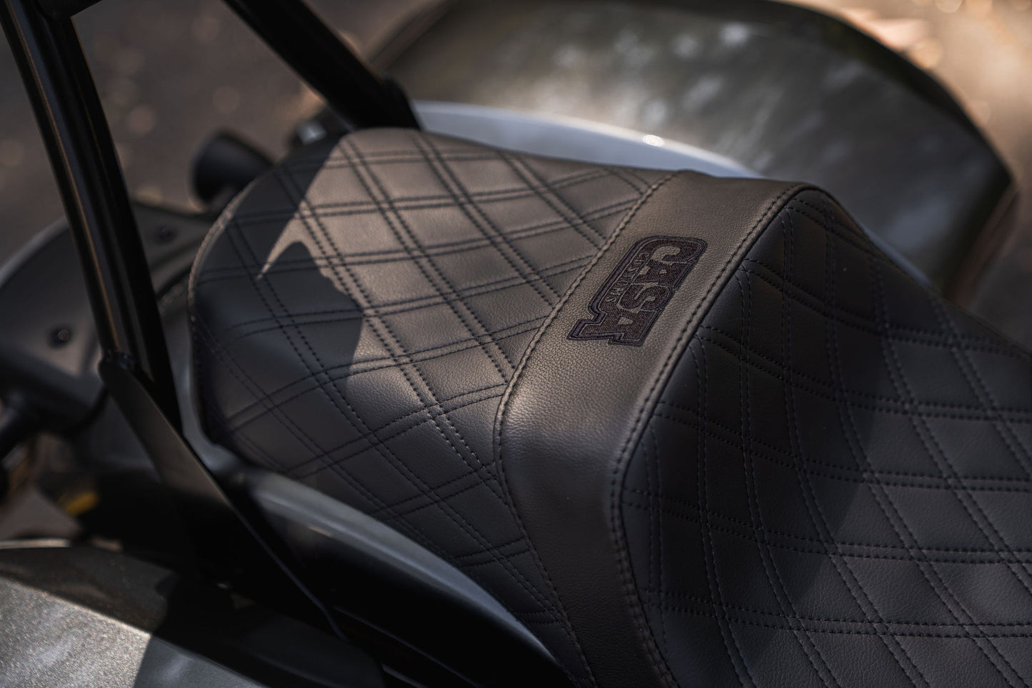 Rebel 1100 Seat & Sissy Bar Combo, Our Stealth-Grip™ Double Diamond 2-Up Saddle combined with our Diablo Sissy Bar with 100% Matching Double Diamond Backrest Pad!