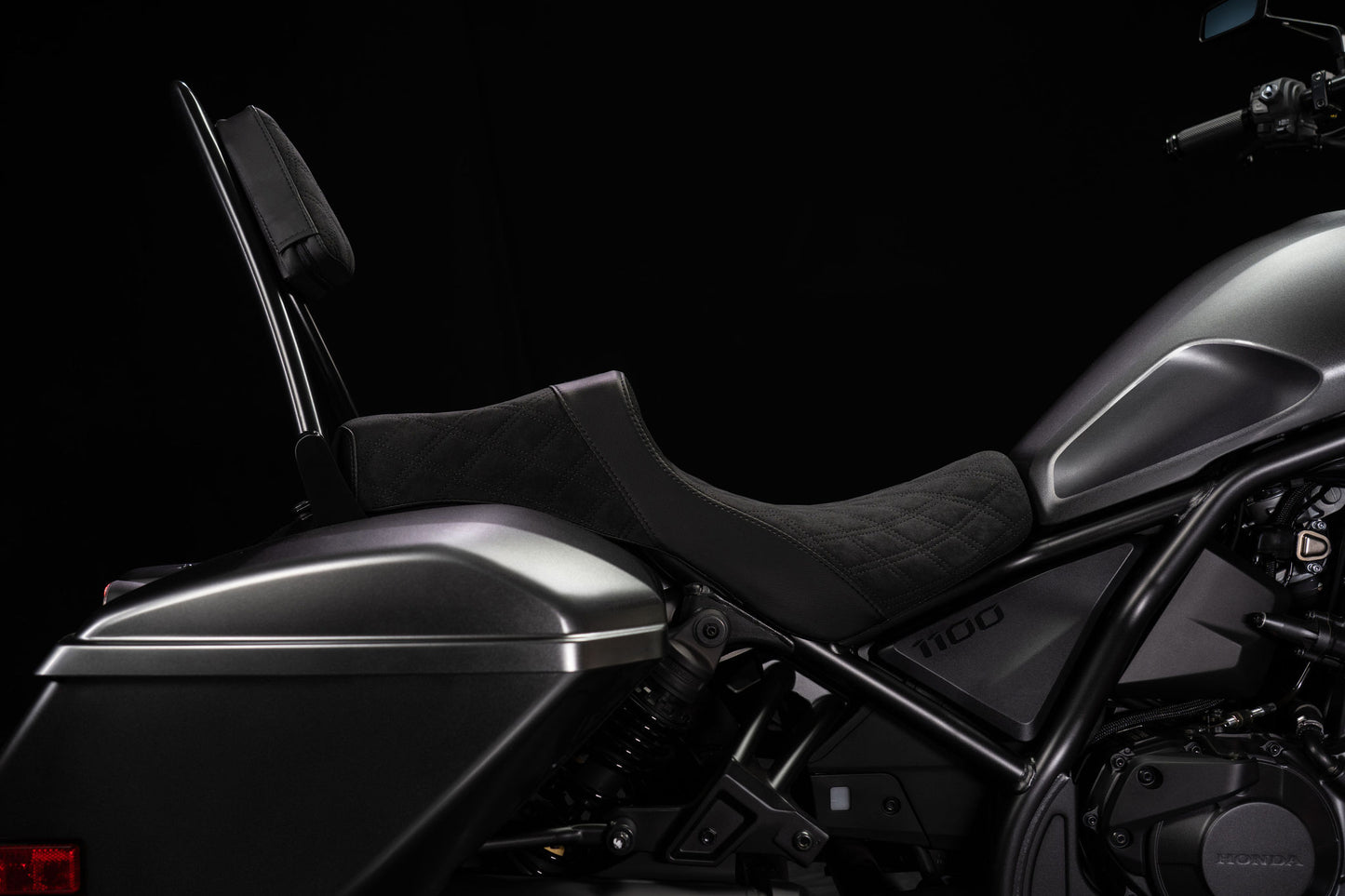 Super Suede™, Double Diamond, Stealth-Grip™ Premium 2-Up Saddle for the 2021-2026 Honda Rebel 1100 & 1100T models