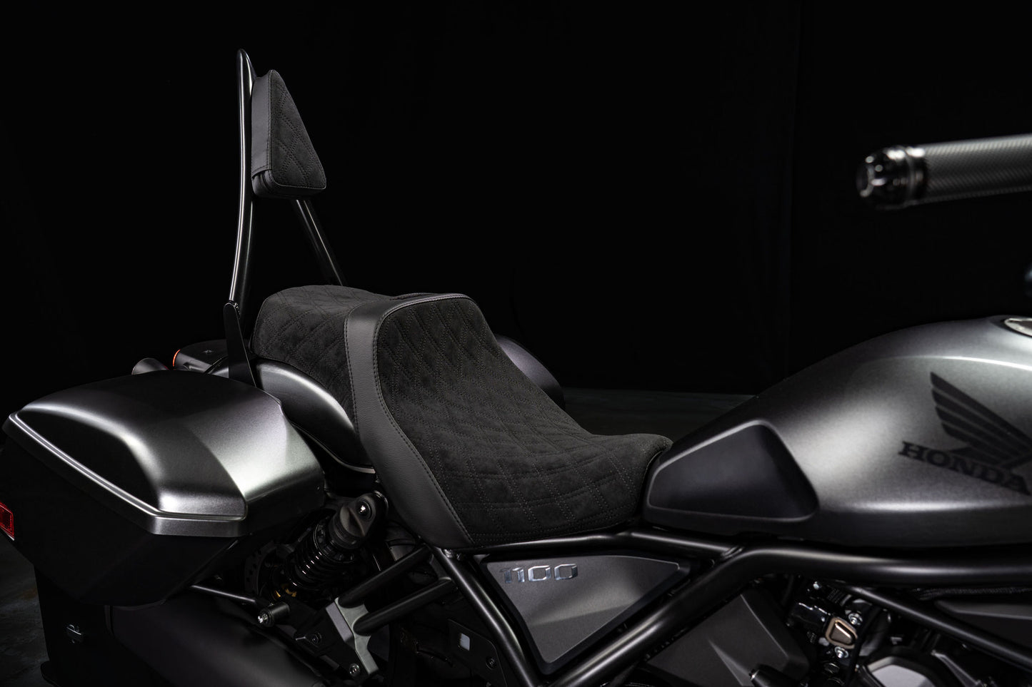 Super Suede™, Double Diamond, Stealth-Grip™ Premium 2-Up Saddle for the 2021-2026 Honda Rebel 1100 & 1100T models