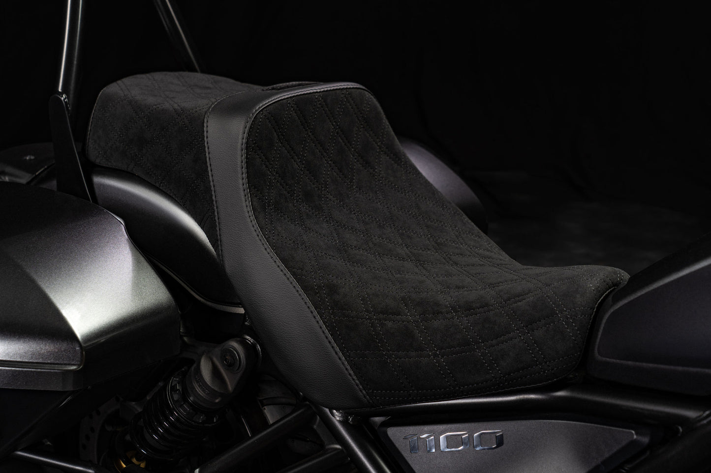 Super Suede™, Double Diamond, Stealth-Grip™ Premium 2-Up Saddle for the 2021-2026 Honda Rebel 1100 & 1100T models