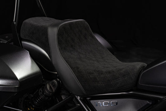 Super Suede™, Double Diamond, Stealth-Grip™ Premium 2-Up Saddle for the 2021-2026 Honda Rebel 1100 & 1100T models