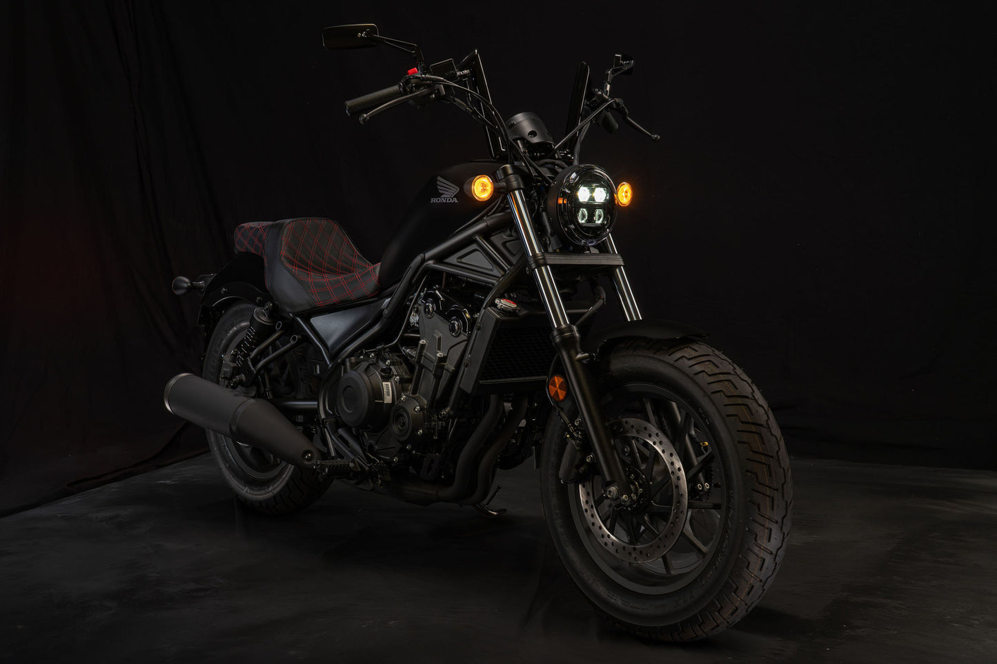 Candy Diesel Red stitch 2-Up Double Diamond Custom Saddle for Rebel 300 & 500 (2017-2026)