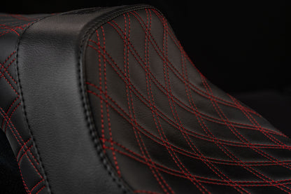 Candy Diesel Red stitch 2-Up Double Diamond Custom Saddle for Rebel 300 & 500 (2017-2026)