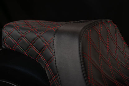 Candy Diesel Red stitch 2-Up Double Diamond Custom Saddle for Rebel 300 & 500 (2017-2026)