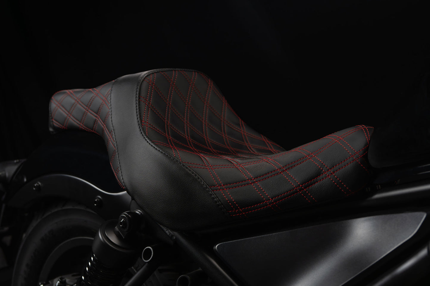 Candy Diesel Red stitch 2-Up Double Diamond Custom Saddle for Rebel 300 & 500 (2017-2026)