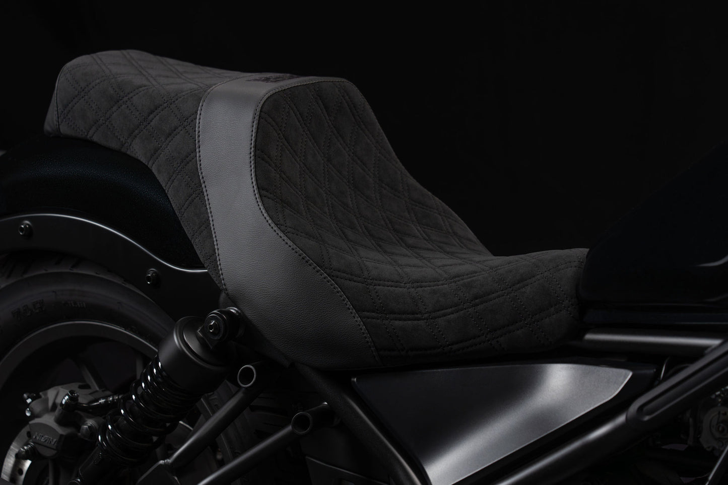 Super Suede™ Double Diamond Premium  2-Up Custom Saddle for Rebel 300 & 500 (2017-2026)