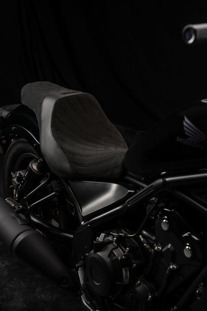 Super Suede™ Double Diamond Premium  2-Up Custom Saddle for Rebel 300 & 500 (2017-2026)